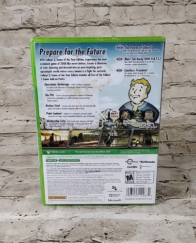 Fallout 3 Game Of The Year Xbox One Xbox 360 & Rage NEW SEALED 2-pack - Picture 2 of 2