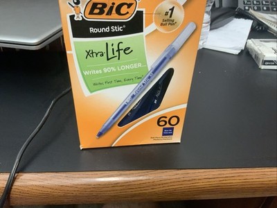 BIC Round Stic Xtra Life Ballpoint Blue Ink 1mm Medium 60/Box (GSM609-BE)