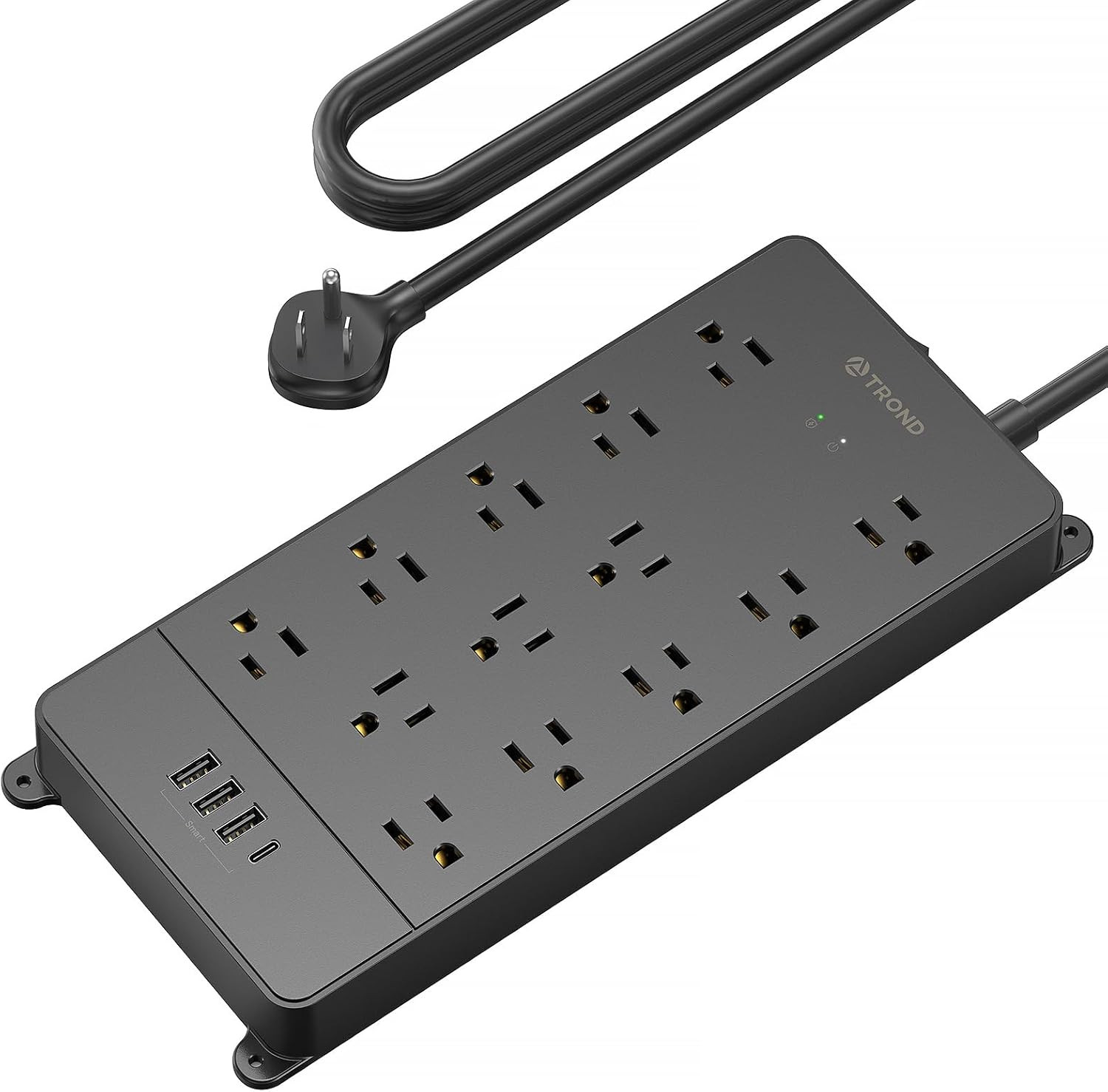 TROND Surge Protector Power Strip, 4000 Joules, ETL Listed, 13 Widely-Spaced Out
