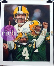 Brett Favre Green Bay Packers NFL Football Art Original Oil Painting on Canvas 1