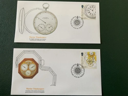 Great Britain 1993 #1489-1492 Marine Timekeepers - 5 Fleetwood FDCs