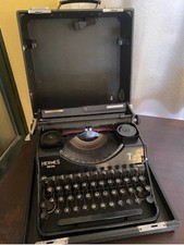 MACCHINA PER SCRIVERE HERMES MEDIA vintage anni '30 con valigetta originale