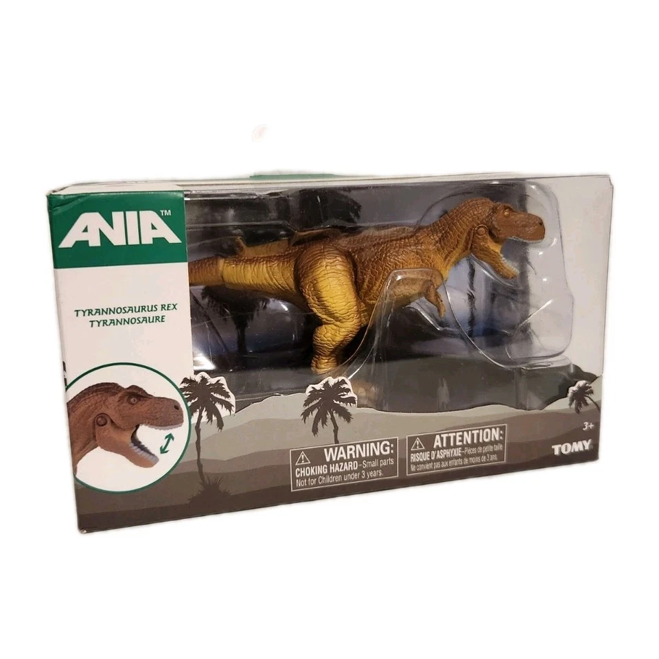 Lote de figuras de dinosaurios 5,5" Tomy Ania naranja y verde Tyrannosaurus Rex T-Rex Foto 2 de 3