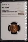 1941-D Lincoln Wheat Cent-NGC MS 66 RB Choice Gem BU No Reserve #SLL503