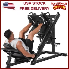 2 in 1 Leg Press Hack Squat Machine for Home Gym Full Lower Body Linear Bearing