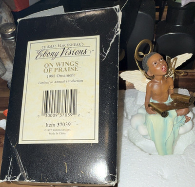 Thomas Blackshear Ebony Visions Angel Xmas Ornaments Lot 3