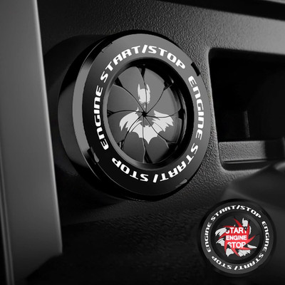 Rotary Push Start Button Cover, Bat Man Car Accessories Engine Start Stop Button
