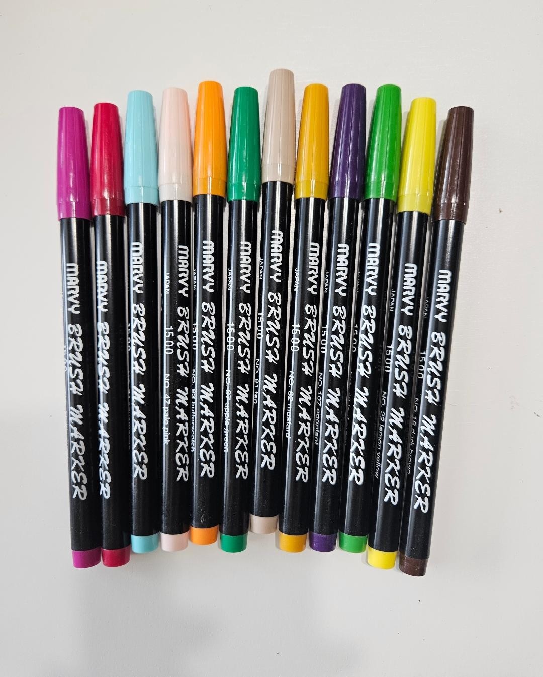 - Mk4x - Marvy Brush Markers - 12 Each - Various Colors - Ne