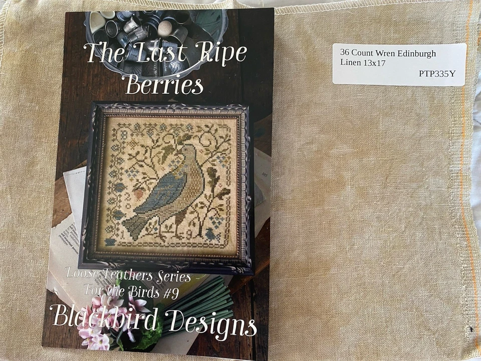 The Last Ripe Berries Blackbird Designs punto de cruz y 36ct PTP Wren lino Foto 2 de 2