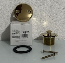 Westbrass D94-2-01 Twist and Close/Overflow Drain Tub Trim Set in Polished Brass