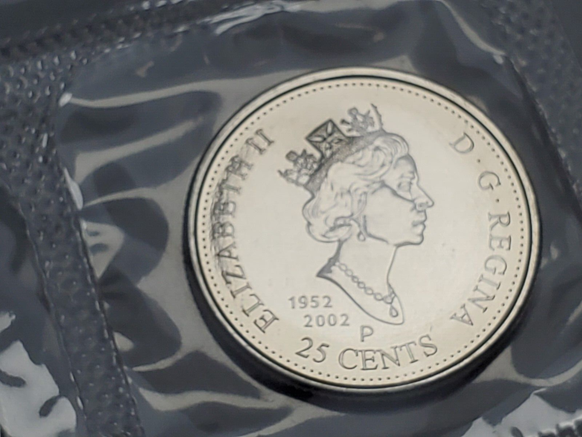 1952-2002 P Double Date PROOFLIKE CANADA 25 Cent Canada Day