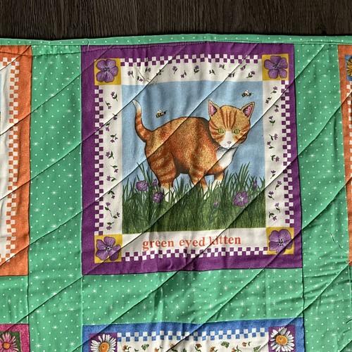 Handmade Baby Farm Animals Patchwork Baby Quilt Wall Hanging Cotton 37 x 44 - Picture 3 of 17