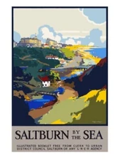 Saltburn by the Sea 4 Travel Poster Print  Reproduction Giclee Print 11x17