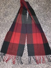 Women's 100 Acrylic Lightweight Red Plaid Scarf 48" New