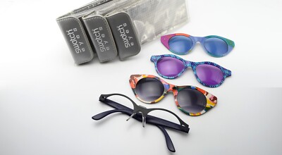 SWATCH EYES Sunglasses FMG 3x Sun Clips clip-on Crazy Model 810 + 810 + 816