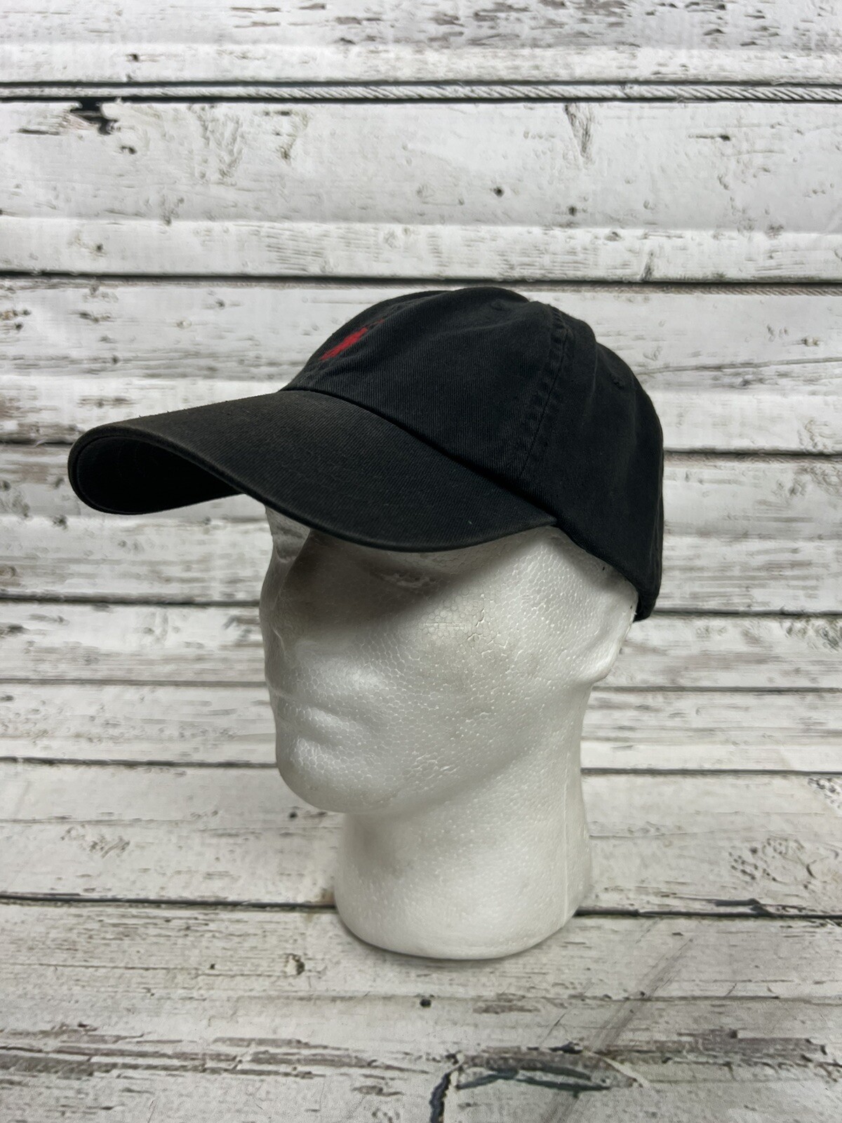 Cappello Berretto Baseball Polo Ralph Lauren Sbiadito Nero Rosso Pony Regolabile Strapback