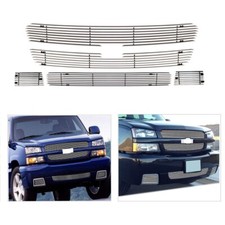 Front Billet Grille Fits 2003-2005 Chevy Silverado 1500 Ss Upper Bumper Grill