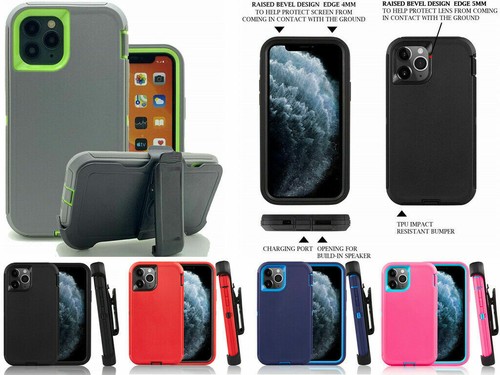 New Iphone 11 Pro Max Case 360 Shockproof Defender Case Clip Fit Otterbox Ebay