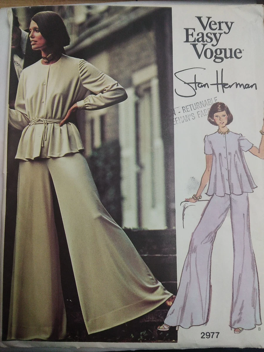 Loungewear Pants Wide Leg Top 8 Vogue 2977 Sewing Pattern VTG Knit