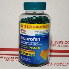 CVS Ibuprofen 500 Count Mini Liquid Filled Softgels 200mg - Expires 10/2026+