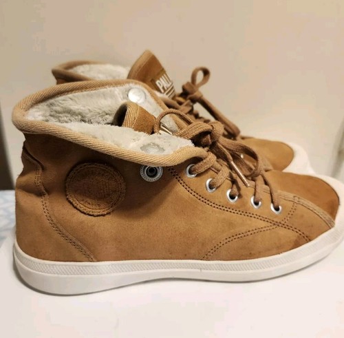 Palladium "Aventure Warm Sue" Brown Suede/Faux Shearling Sneakers sz.7.5 $125 - Picture 4 of 10