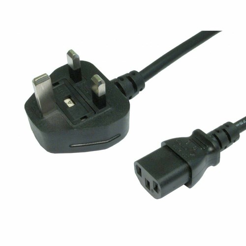UK PLUG TO IEC KETTLE LEAD POWER CABLE FOR MONITOR, PC COMPUTER PRINTER,LCD - Picture 2 of 2