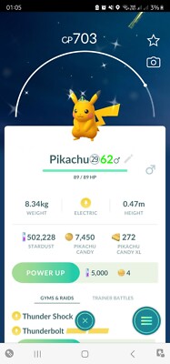 Shiny Pikachu ( Malachite Crown ) Pokemon Tr@de Go