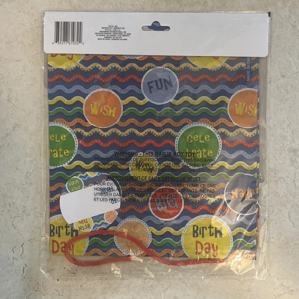 Bolsa de regalo gigante Voila 36 pulgadas x 44 pulgadas (91 cm x 111 cm) nueva con etiquetas deseo de cumpleaños grande Foto 2 de 2