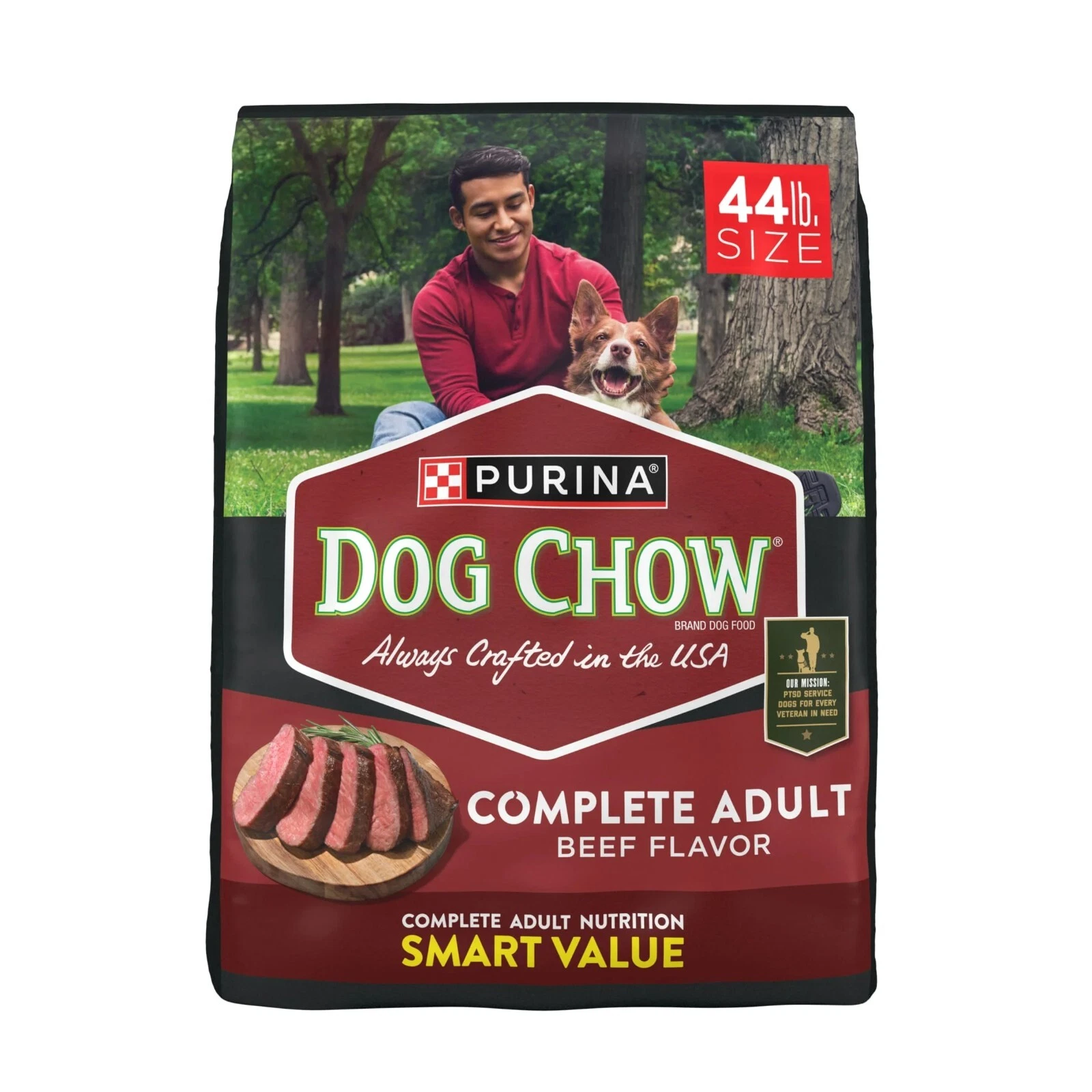 (2 pack) Purina Dog Chow Complete Adult Dry Dog Food with Beef Flavor, 44 lb