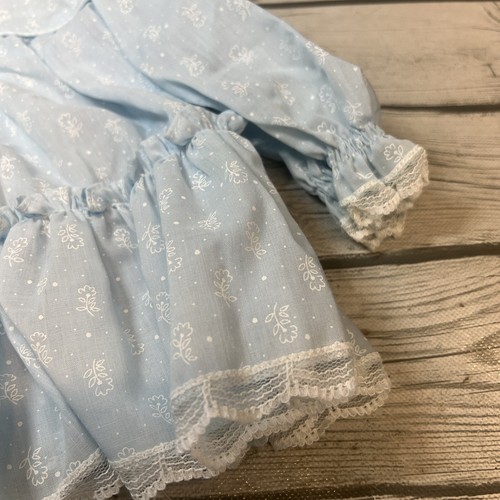 Bryan Baby Girls Dress light Blue Floral Size 6-9 mo. Lace Ruffle Frilly Vintage - Picture 8 of 16
