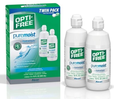 Opti-Free Puremoist Multi-Purpose Solution with Lens Case, 20 Fl Oz (pack of 2)