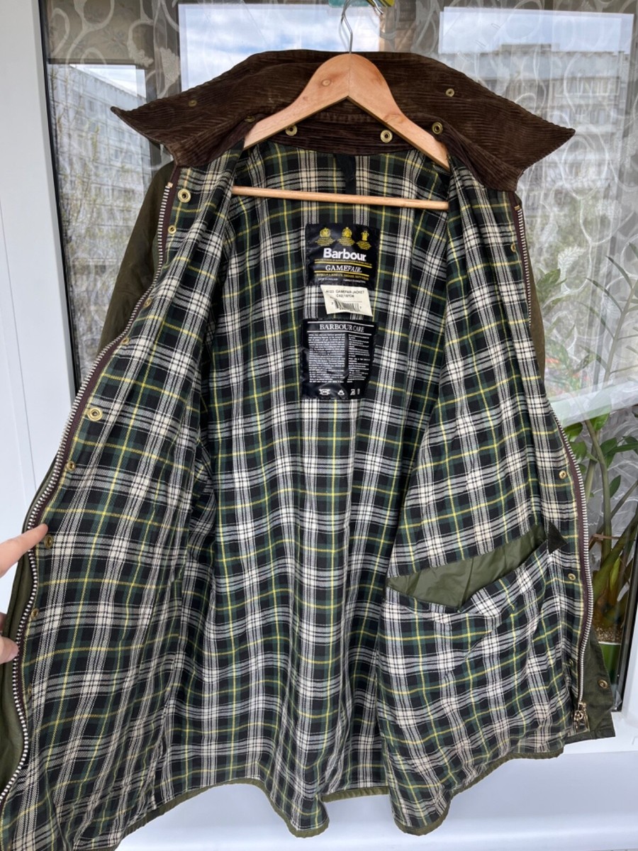 Barbour Gamefair Waxed Jacket Vintage A123 England C42/107cm Barbour Gamefair Waxed Jacket Vintage A123 England C42/107cm
