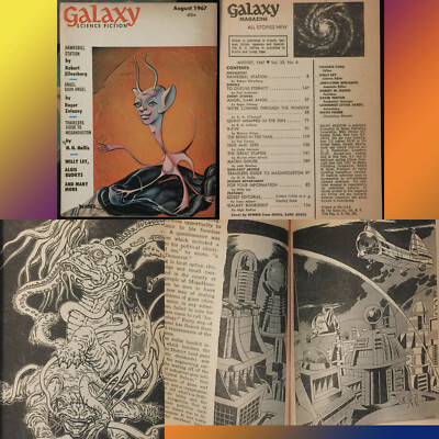VNTG SCI-FI Digest GALAXY Science Fiction August 1967 V25#6 Roger ZELAZNY Finlay