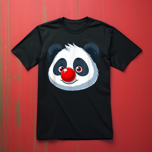 Happy Panda Red Nose Novelty Funny T-Shirt Adults & Kids Comedy Tee Shirt - Picture 6 of 16