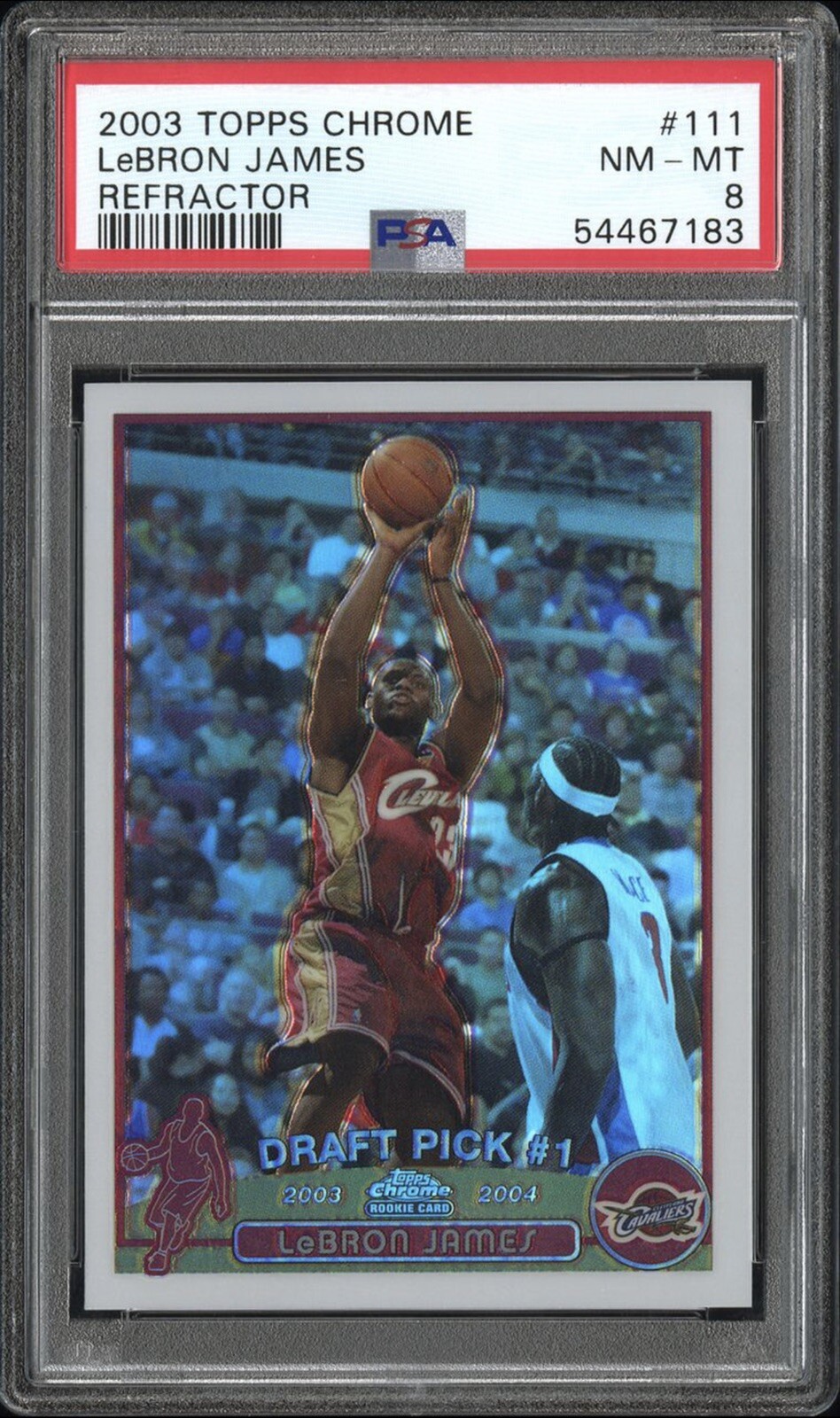 2003-04 Topps Chrome Lebron James Refractor PSA 8 RC #111