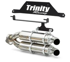 Trinity Dual Slip On Exhaust Muffler For Polaris RZR Pro R 4 Premium 2022-24