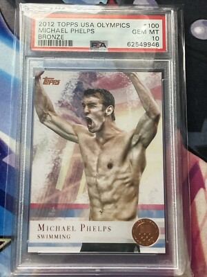 2012 Topps US Olympic Team Bronze Michael Phelps #100 PSA 10 GEM Mint Rookie RC