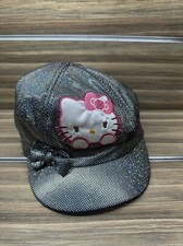 Sanrio Hello Kitty Hat Teens Girls One Size Gray Metallic Cadet Army Cap