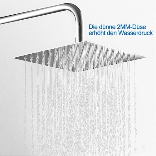 Cabezal de ducha 30 cm ducha de lluvia ducha de lluvia cabezal de ducha acero inoxidable pulido A - Imagen 9 de 36
