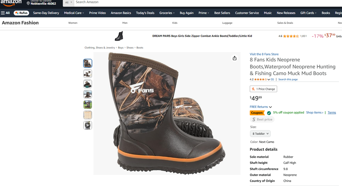 Bottes Hiver Enfant Fille SIZE Fans Kids Rubber Boots 100