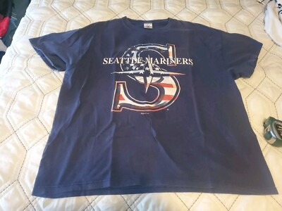 VINTAGE 2001 DELTA SEATTLE MARINERS OLD SCHOOL LOGO T-SHIRT MEN'S SIZE XL 