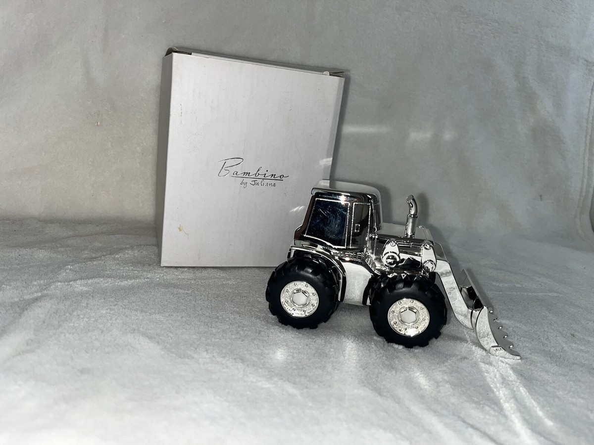 Silver Tractor Money Box Christening Present