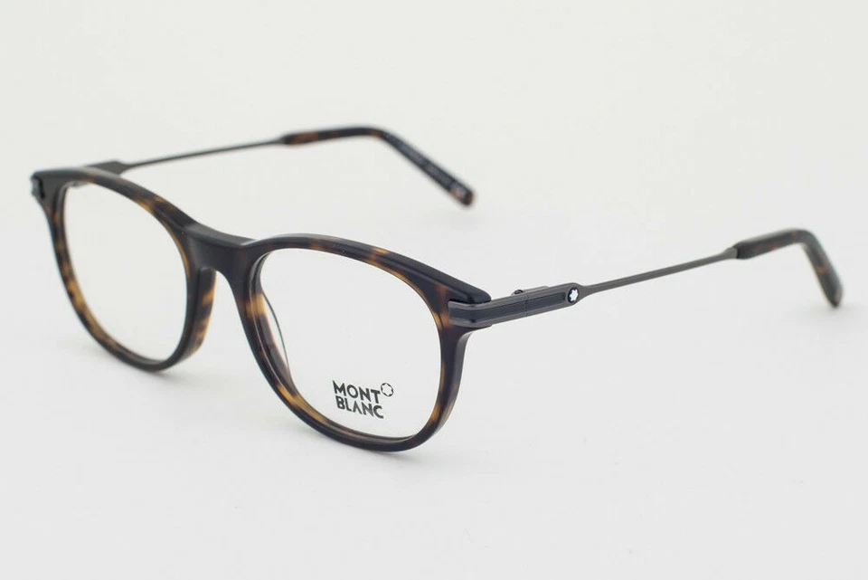 Gafas de plástico Mont Blanc MB 724 redondas 055 tortuga oscura 51-18-145 MB0724 RX Foto 2 de 4