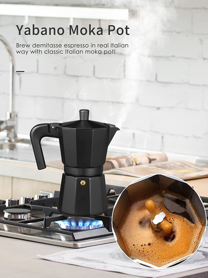 Koffiezetapparaat Voor Op Het Fornuis - Italiaanse Espresso Moka Pot Voor 4 Kopjes Glas En Rvs
