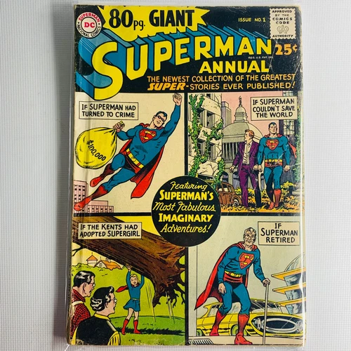 SUPERMAN ANNUAL # 1 DC COMICS 80 PAGE GIANT silver age 1964 vintage