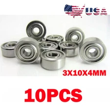 10 Pack 3x10x4mm Stainless Fishing Reel Ball Bearing 623ZZ NEW