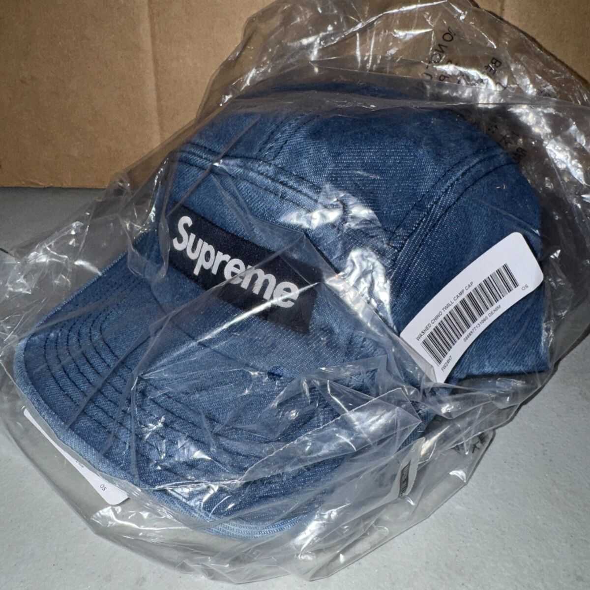 Washed Chino Twill Camp Cap Denim FW24 Supreme New York Washed Chino Twill Camp Cap Denim FW24 Supreme New York