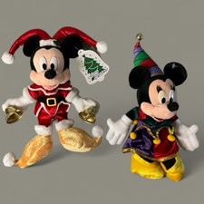 Mickey  Minnie Mouse Tokyo Japan Disneyland Jester Christmas Beanbag Plush