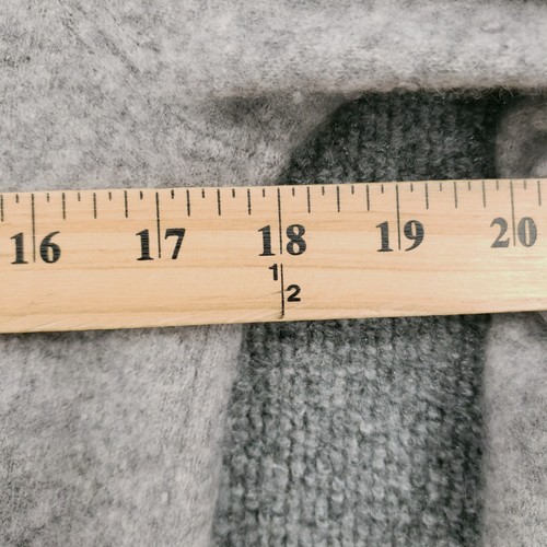 Qi Sweater Women Large Gray Long Sleeve 1/4 Zip Cashmere Mock Neck Pullover Knit - Picture 4 of 10