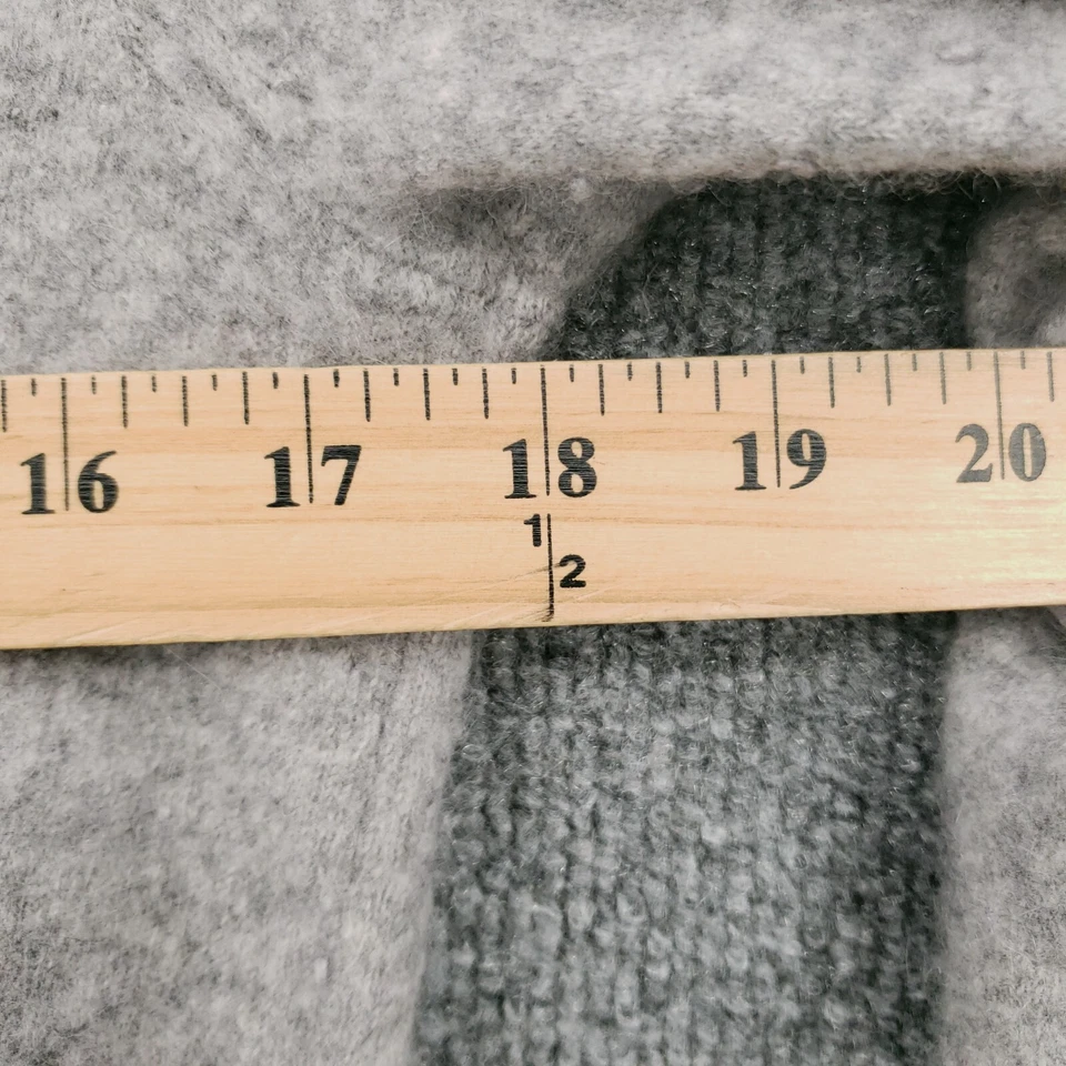 Suéter Qi Mujer Grande Gris Manga Larga 1/4 Cremallera Cachemira Cuello Simulado Pullover Tejido Foto 4 de 4